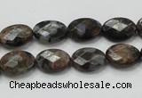 COP273 15.5 inches 10*14mm faceted oval natural grey opal gemstone beads