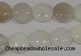 COP905 15.5 inches 14mm flat round natural white opal gemstone beads