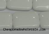 CPB124 15.5 inches 22*30mm rectangle white porcelain beads wholesale