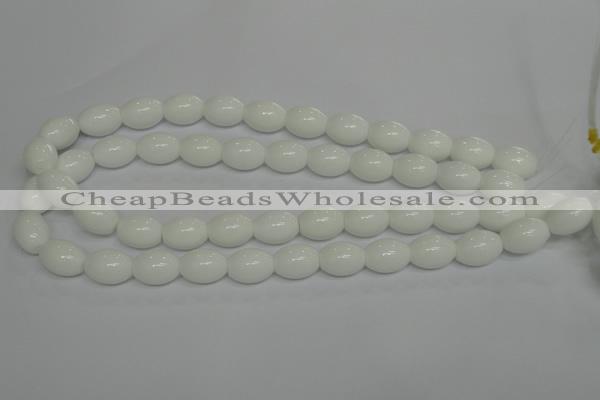CPB17 15.5 inches 10*14mm rice white porcelain beads wholesale