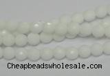 CPB32 15.5 inches 6mm faceted round white porcelain beads wholesale