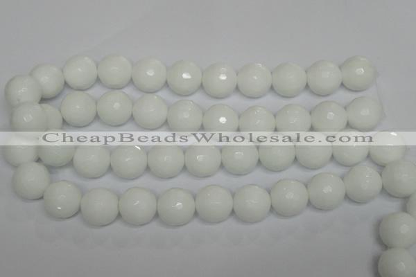 CPB38 15.5 inches 18mm faceted round white porcelain beads wholesale
