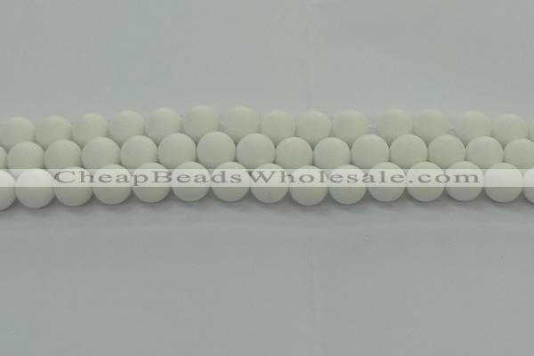 CPB414 15.5 inches 12mm round matte white porcelain beads