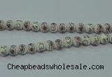 CPB792 15.5 inches 8mm round Painted porcelain beads