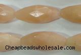 CPI100 15.5 inches 13*30mm faceted rice pink aventurine jade beads