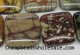 CPJ07 15.5 inches 25*25mm square picasso jasper beads wholesale