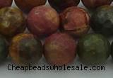 CPJ534 15.5 inches 12mm faceted round picasso jasper beads