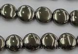 CPY222 15.5 inches 12mm flat round pyrite gemstone beads wholesale