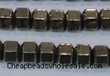 CPY618 15.5 inches 9*10mm pyrite gemstone beads