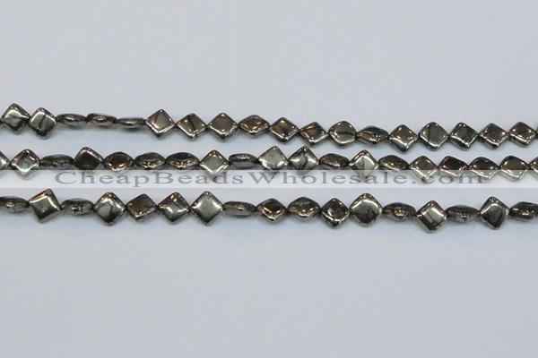 CPY647 15.5 inches 8*8mm diamond pyrite gemstone beads wholesale