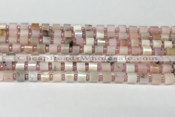 CRB1064 15.5 inches 4*6mm - 5*6mm faceted tyre natural pink opal beads