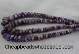 CRB1122 15.5 inches 5*8mm - 9*18mm faceted rondelle dogtooth amethyst beads