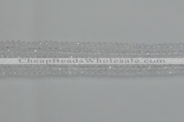 CRB1210 15.5 inches 4*6mm faceted rondelle white crystal beads