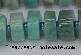 CRB1235 15.5 inches 8*16mm tyre amazonite gemstone beads
