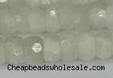CRB1280 15.5 inches 6*10mm faceted rondelle white moonstone beads