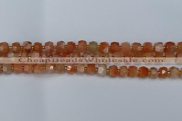 CRB1291 15.5 inches 5*8mm faceted rondelle moonstone beads