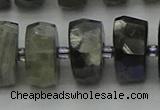 CRB1305 15.5 inches 8*18mm faceted rondelle labradorite beads