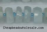 CRB1314 15.5 inches 7*14mm faceted rondelle aquamarine beads