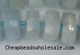 CRB1316 15.5 inches 8*18mm faceted rondelle aquamarine beads