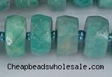 CRB1374 15.5 inches 8*16mm faceted rondelle amazonite beads