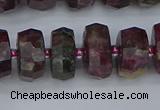 CRB1403 15.5 inches 7*14mm faceted rondelle tourmaline beads