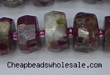 CRB1405 15.5 inches 8*18mm faceted rondelle tourmaline beads