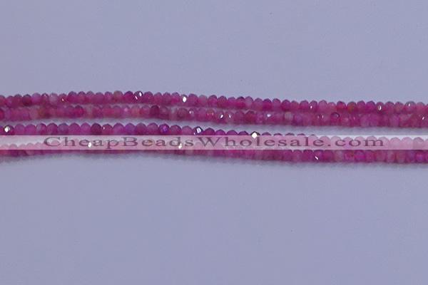 CRB1878 15.5 inches 2*3mm faceted rondelle red tourmaline beads