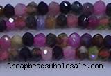 CRB1888 15.5 inches 2.5*4mm faceted rondelle tourmaline beads