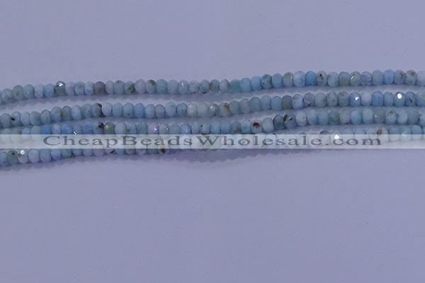CRB1893 15.5 inches 2*3mm faceted rondelle larimar beads