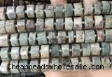 CRB2304 15.5 inches 13mm - 14mm faceted tyre ghost gemstone beads