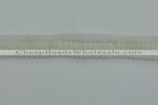 CRB2810 15.5 inches 4*6mm rondelle white jade beads wholesale