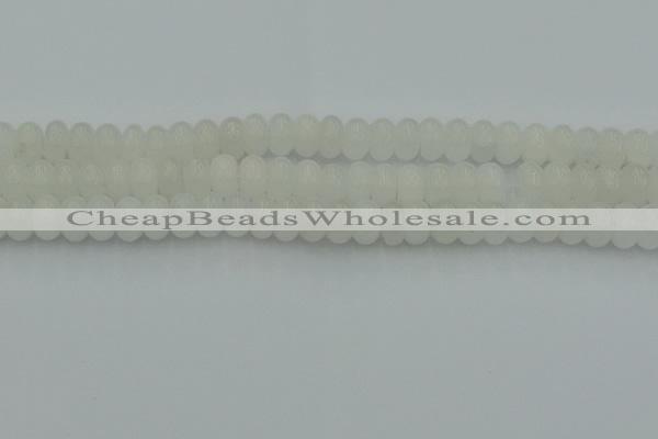 CRB2812 15.5 inches 6*10mm rondelle white jade beads wholesale