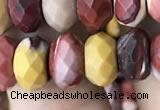 CRB3055 15.5 inches 6*10mm faceted rondelle mookaite beads