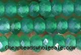 CRB3171 15.5 inches 2.5*4mm faceted rondelle tiny green agate beads