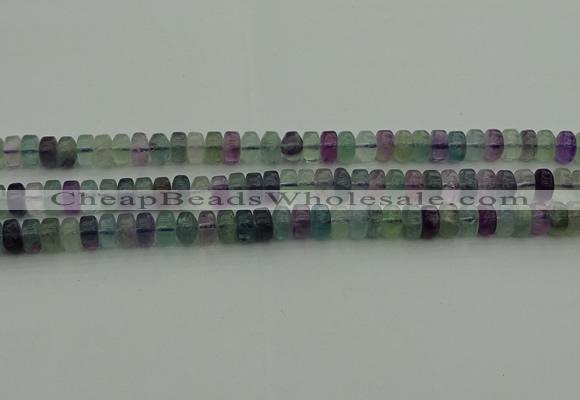 CRB406 15.5 inches 5*8mm rondelle fluorite gemstone beads