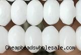 CRB4113 15.5 inches 5*8mm faceted rondelle white porcelain beads