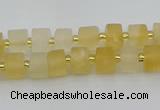 CRB453 15.5 inche 5*8mm tyre matte citrine gemstone beads