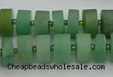 CRB475 15.5 inches 8*14mm tyre green aventurine beads wholesale