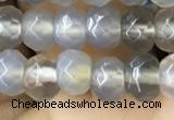 CRB5112 15.5 inches 4*6mm faceted rondelle grey agate beads