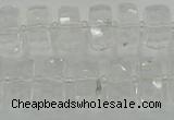CRB552 15.5 inches 8*16mm faceted rondelle white crystal beads