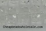 CRB553 15.5 inches 8*18mm faceted rondelle white crystal beads