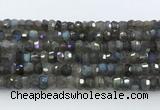 CRB5620 15.5 inches 4*7mm - 5*8mm faceted rondelle labradorite beads