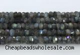 CRB5621 15.5 inches 5*9mm - 6*10mm faceted rondelle labradorite beads