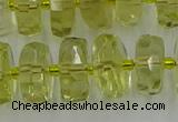 CRB575 15.5 inches 8*14mm faceted rondelle lemon quartz beads