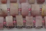 CRB653 15.5 inches 6*12mm tyre pink kunzite gemstone beads