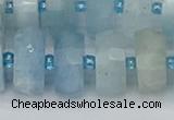 CRB805 15.5 inches 8*16mm faceted rondelle aquamarine beads