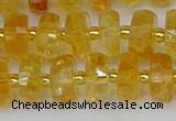 CRB842 15.5 inches 6*10mm faceted rondelle citrine beads