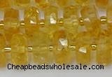 CRB844 15.5 inches 8*14mm faceted rondelle citrine beads
