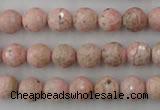 CRC453 15.5 inches 10mm faceted round Argentina rhodochrosite beads