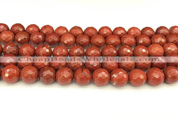 CRE361 15 inches 8mm faceted round red jasper beads wholesale